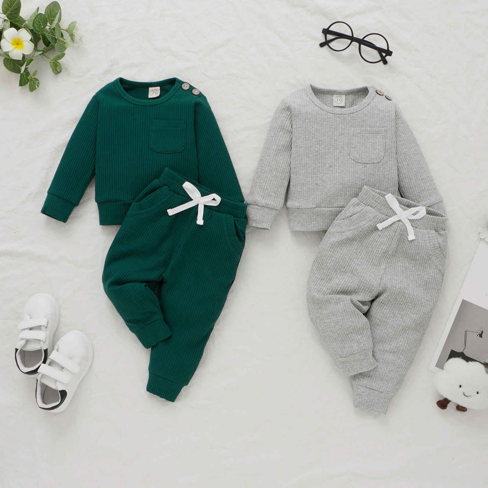 Autumn 2Pcs Newborn Baby Boys Solid Color Pajamas Clothing Sets Newborns Long Sleeve O-Neck Pullover Pocket Tie-up Pants Outfits
Autumn 2Pcs Newborn Baby Boys Solid Color Pajamas Clothing Sets Newborns Long Sleeve O-Neck Pullover Pocket Tie-up Pants Outfits