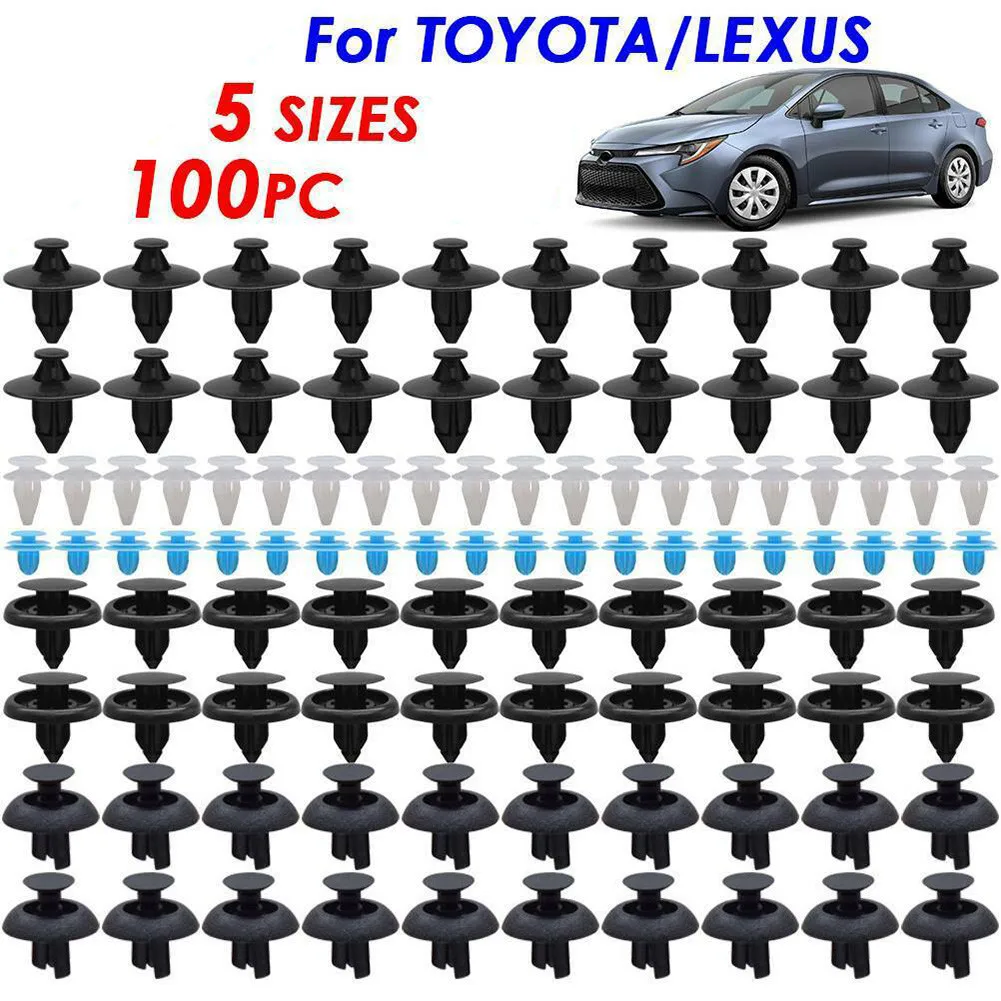 100 Pcs Car Rivet For TOYOTA LEXUS Fasteners Trim Panel Clips Bumper Fender Push Pin Rivets Plastic Mixed Car Clip
100 Pcs Car Rivet For TOYOTA LEXUS Fasteners Trim Panel Clips Bumper Fender Push Pin Rivets Plastic Mixed Car Clip