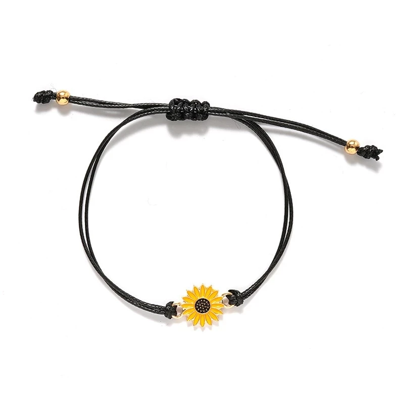 Handmade Sunflower Praying Hand Pendant Stitching Best Frineds Weaving Rope Chain Bracelet For Friend Lover Best Gift
Handmade Sunflower Praying Hand Pendant Stitching Best Frineds Weaving Rope Chain Bracelet For Friend Lover Best Gift