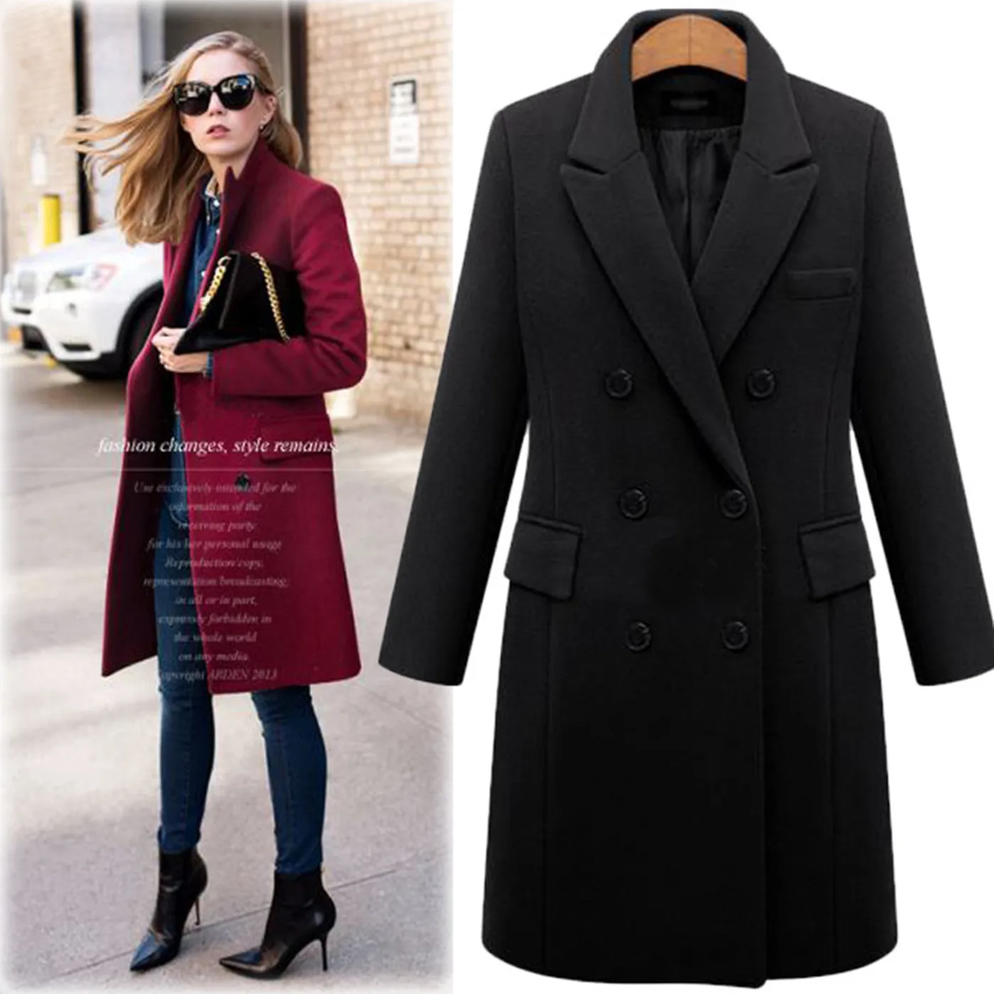2021 Casual Effects Jackets Winter Women Wool Coats Woolen Overcoat Elegant Double Breasted Long Ladies Coat Plus Size Outwear 
2021 Casual Effects Jackets Winter Women Wool Coats Woolen Overcoat Elegant Double Breasted Long Ladies Coat Plus Size Outwear