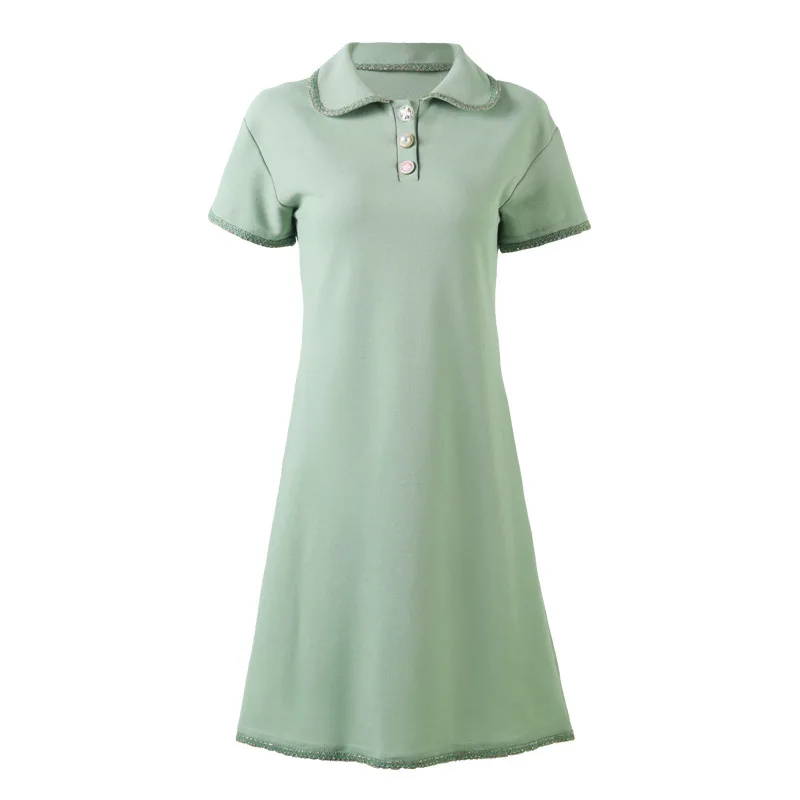 2020 summer new brand women's Pullover Polo short sleeve A-line loose ladies all round dress 67107 
2020 summer new brand women's Pullover Polo short sleeve A-line loose ladies all round dress 67107