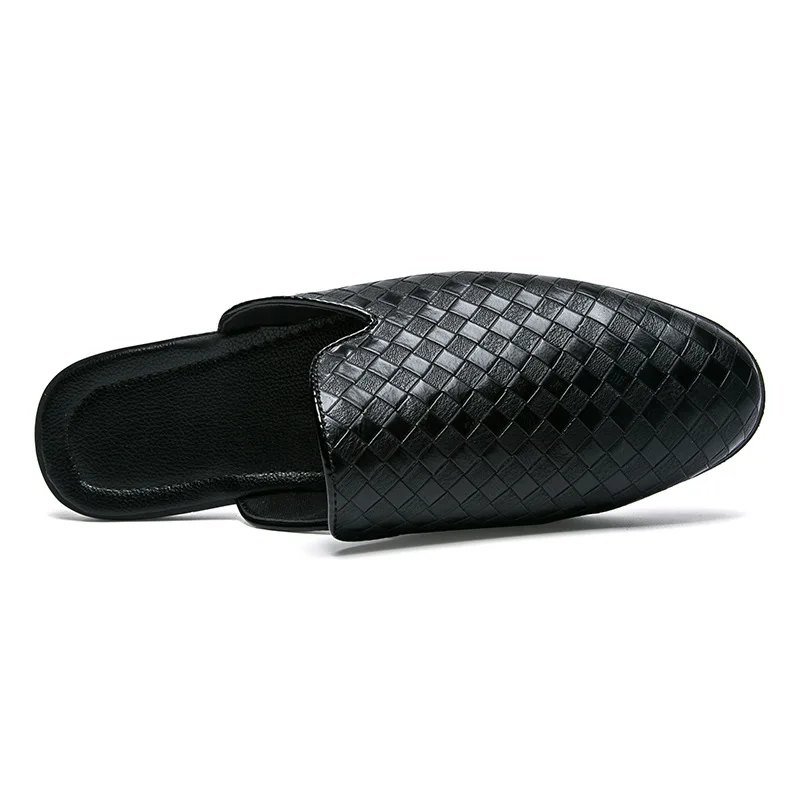 Fashion Business Men Loafers Pu Leather Slippers Weaving Breathable for Man Outdoor Lightweight Men Half Shoes
Fashion Business Men Loafers Pu Leather Slippers Weaving Breathable for Man Outdoor Lightweight Men Half Shoes