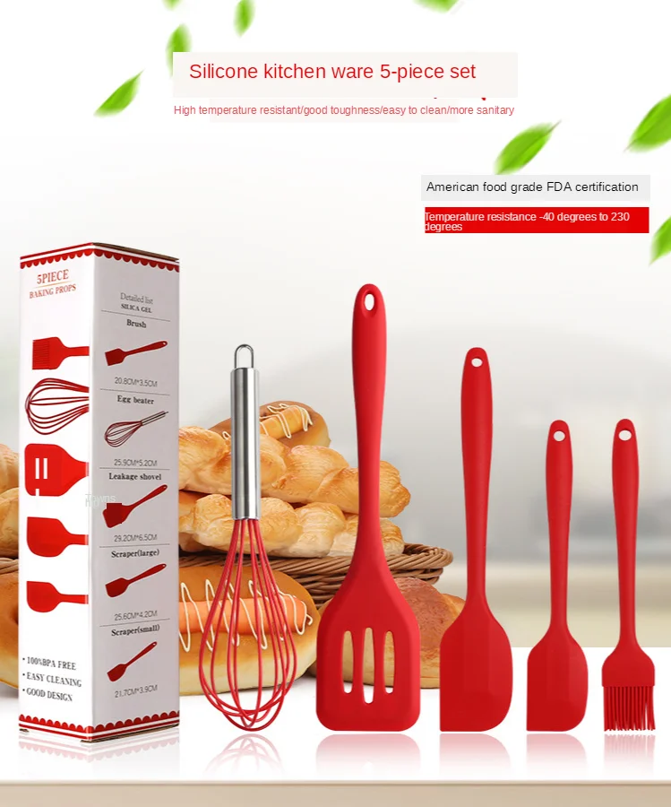 5PCS Silicone kitchen Cooking utensils Set Spatula Shovel Handle Cooking Tools Set With storage box gadgets cooking tools
5PCS Silicone kitchen Cooking utensils Set Spatula Shovel Handle Cooking Tools Set With storage box gadgets cooking tools