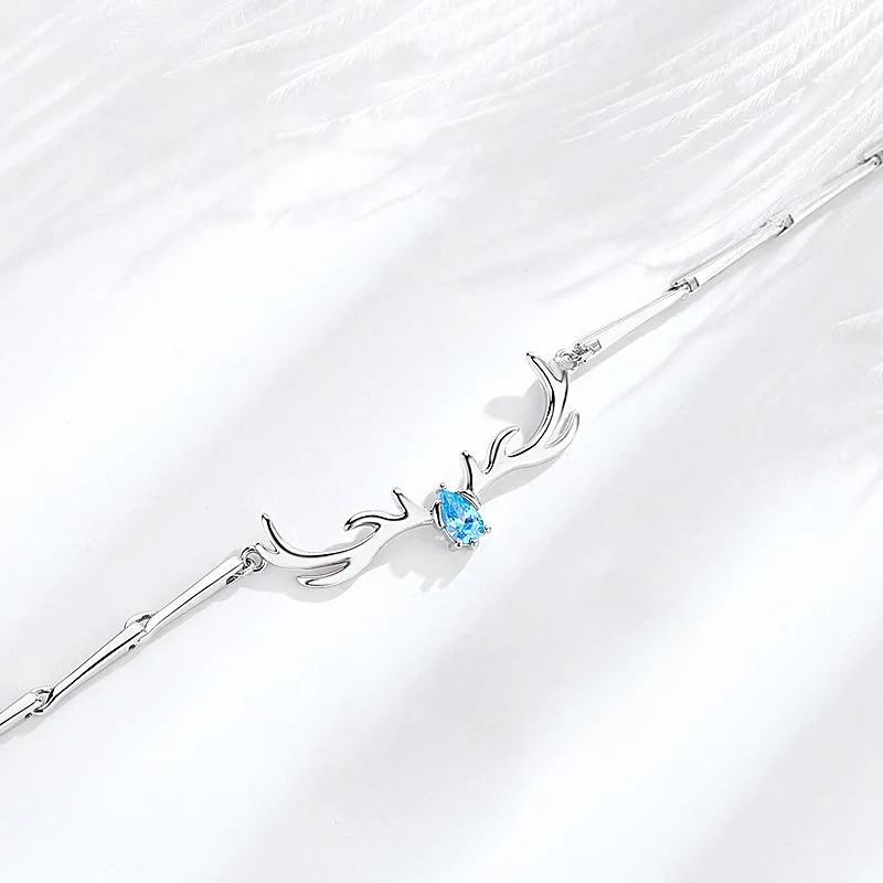 A Deer with You Antlers Bracelet Female S925 Sterling Silver Bracelet Student Girlfriends Jewelry Valentine's Day Gift for Girls
A Deer with You Antlers Bracelet Female S925 Sterling Silver Bracelet Student Girlfriends Jewelry Valentine's Day Gift for Girls