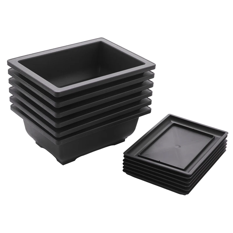 6-Piece Bonsai Pots-Classic Deep Wet Tray with Built-in Mesh-for Plants, Flowers, Herbs, Plastic Square Pots
6-Piece Bonsai Pots-Classic Deep Wet Tray with Built-in Mesh-for Plants, Flowers, Herbs, Plastic Square Pots