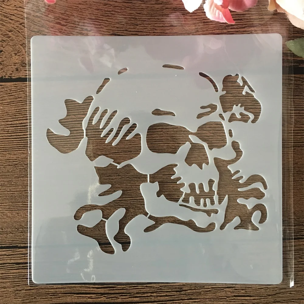 13cm Skull Ghost Head Bone DIY Layering Stencils Wall Painting Scrapbook Coloring Embossing Album Decorative Template
13cm Skull Ghost Head Bone DIY Layering Stencils Wall Painting Scrapbook Coloring Embossing Album Decorative Template