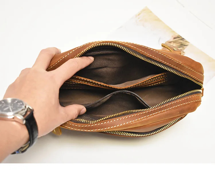 Vintage Handmade Crazy Horse Leather Men Crossbody Bag Genuine Leather Shoulder Bags
Vintage Handmade Crazy Horse Leather Men Crossbody Bag Genuine Leather Shoulder Bags