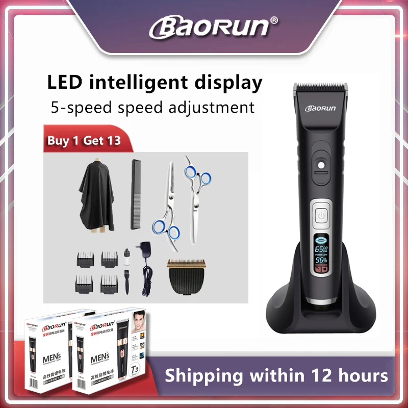 BaoRun A10S LCD Electric Hair Clipper Beard Shaving Hair Trimmer Cutter Cutting Machine For Barbershop Salon 5-speed Adjustment
BaoRun A10S LCD Electric Hair Clipper Beard Shaving Hair Trimmer Cutter Cutting Machine For Barbershop Salon 5-speed Adjustment