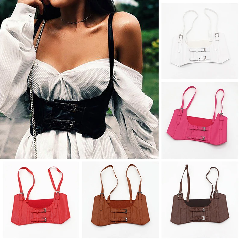 6Colors Sexy Women's Leather Elastic Band Wide Waist Waspie Belt Corset Cinch Underbust Wide Cincher Vest With Buckle Cummerbund
6Colors Sexy Women's Leather Elastic Band Wide Waist Waspie Belt Corset Cinch Underbust Wide Cincher Vest With Buckle Cummerbund