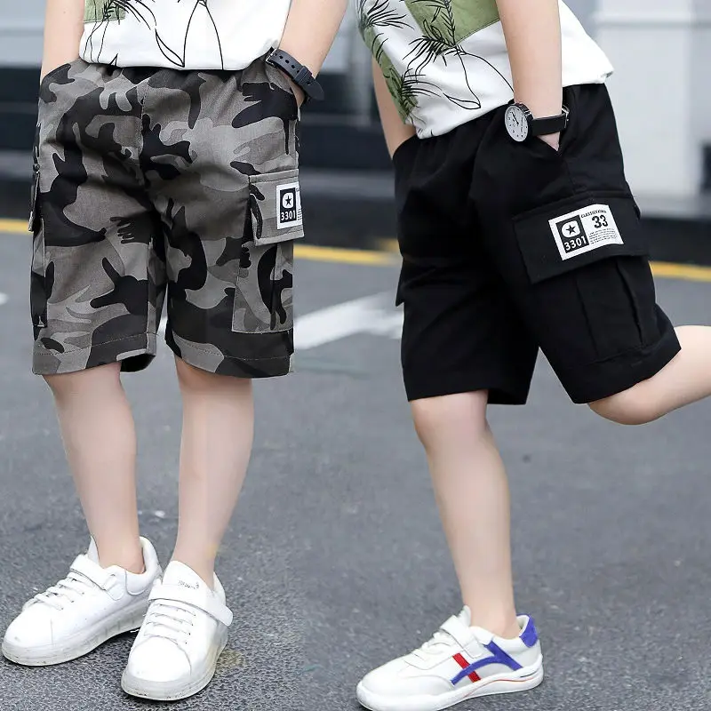 BABY Boys knee-length pants 2-13 years old Spring and Autumn Cotton Trousers boy pants overalls Camouflage label big pocket 
BABY Boys knee-length pants 2-13 years old Spring and Autumn Cotton Trousers boy pants overalls Camouflage label big pocket