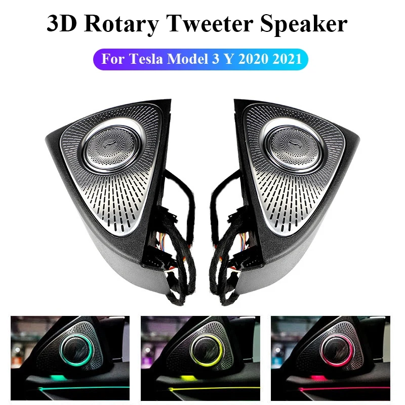3D Rotation Glow Tweeter Speaker with 64 Colors Led Ambient Lights for Tesla Model 3 Y 2020 2021 Car Accessories
3D Rotation Glow Tweeter Speaker with 64 Colors Led Ambient Lights for Tesla Model 3 Y 2020 2021 Car Accessories