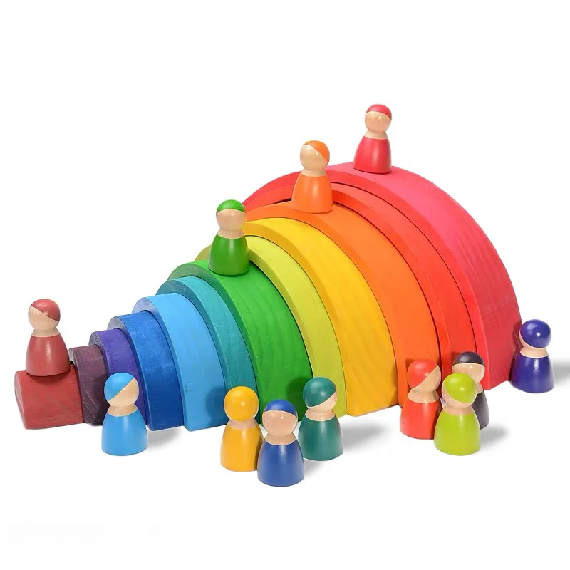 12 Pieces Children's Wooden Building Blocks Young Arch Bridge Early Education Jengar Rainbow Water-Based Paint Building Blocks
12 Pieces Children's Wooden Building Blocks Young Arch Bridge Early Education Jengar Rainbow Water-Based Paint Building Blocks