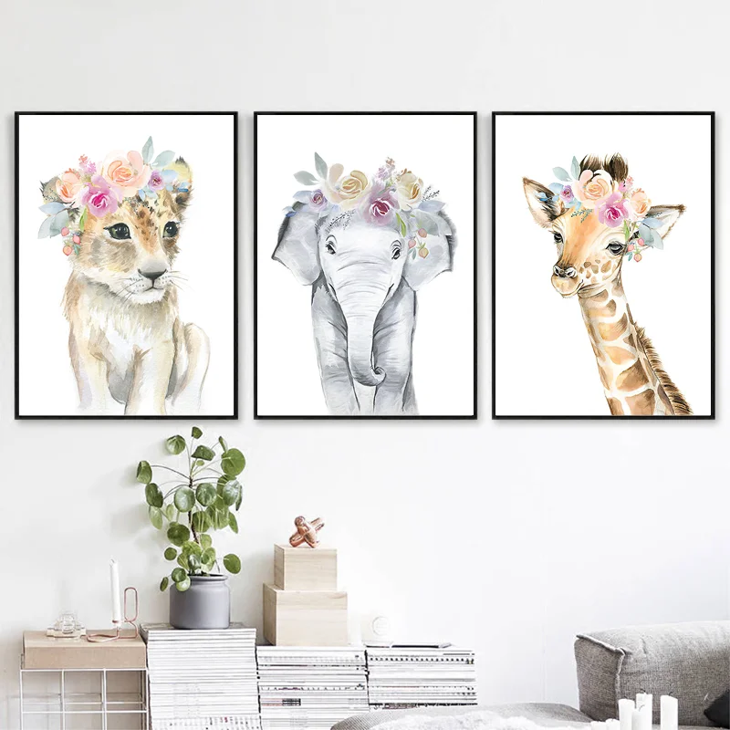 Flower Animal Canvas Poster Lion Zebra Elephant Giraffe Nursery Wall Art Print Painting Wall Pictures Kids Baby Bedroom Decor
Flower Animal Canvas Poster Lion Zebra Elephant Giraffe Nursery Wall Art Print Painting Wall Pictures Kids Baby Bedroom Decor