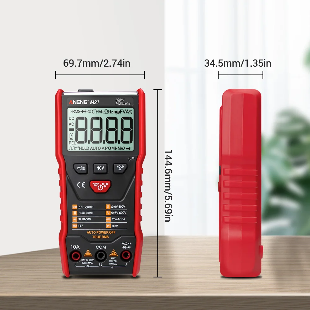 Digital Auto Multimeter 6000 Counts Backlight AC/DC Portable Ammeter Volt Ohm lcr Meter transistor tester true rms
Digital Auto Multimeter 6000 Counts Backlight AC/DC Portable Ammeter Volt Ohm lcr Meter transistor tester true rms