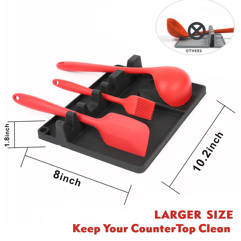 Silicone Utensil Rest Kitchen Organizer for Fork Spatula Ladle Spoon Holder Stand Pot Lid Holder Kitchen Gadget Storage Rack
Silicone Utensil Rest Kitchen Organizer for Fork Spatula Ladle Spoon Holder Stand Pot Lid Holder Kitchen Gadget Storage Rack