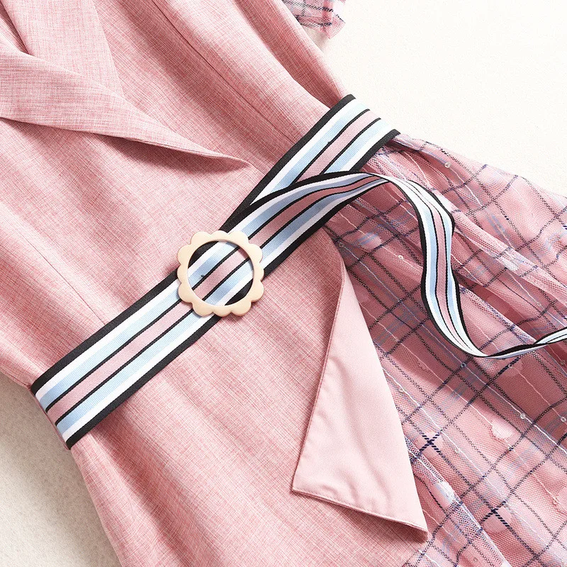 Fashion Runway Designer Summer Dresses Short Sleeve Woman Clothes Elegant Female Notched Collar Blazer Patchwork Mesh Dress OL
Fashion Runway Designer Summer Dresses Short Sleeve Woman Clothes Elegant Female Notched Collar Blazer Patchwork Mesh Dress OL
