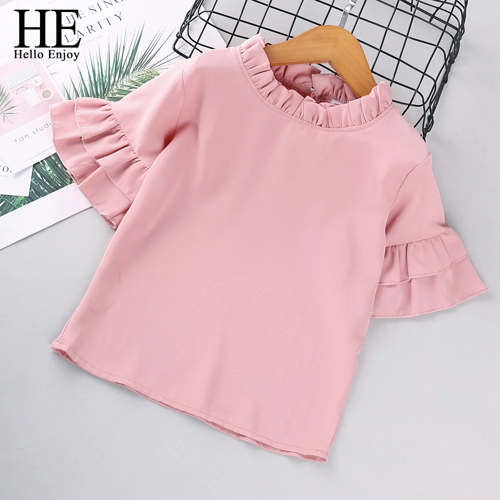 HE Hello Enjoy Baby Girl Tops Summer Solid Ruffle Sleeve T Shirt Pink Casual Clothes Sweet Children Kids Clothes 2020 fashion
HE Hello Enjoy Baby Girl Tops Summer Solid Ruffle Sleeve T Shirt Pink Casual Clothes Sweet Children Kids Clothes 2020 fashion