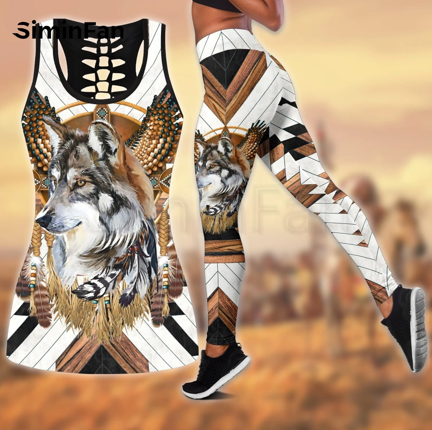 Wolf Eagle Animal Two Pieces Yoga Sets Women 3D Printed Hollow Out Tank Top Leggings Summer Vest Casual Sportswear Pant Suits 02
Wolf Eagle Animal Two Pieces Yoga Sets Women 3D Printed Hollow Out Tank Top Leggings Summer Vest Casual Sportswear Pant Suits 02