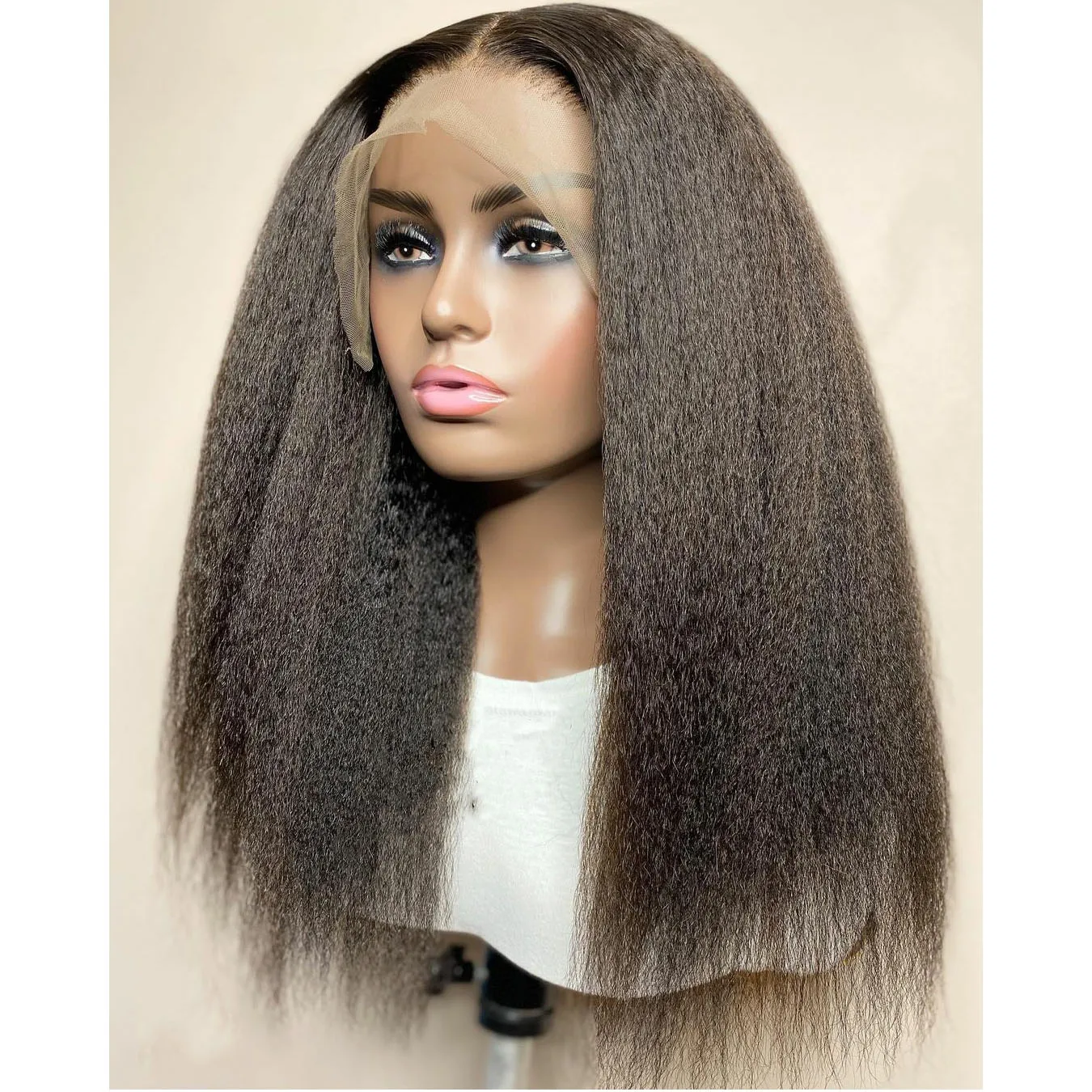 Yaki Straight Wigs 26Inch Jet Black Colored Long Glueless Lace Front Wigs Synthetic For Women With Natural Hairline 180%Density
Yaki Straight Wigs 26Inch Jet Black Colored Long Glueless Lace Front Wigs Synthetic For Women With Natural Hairline 180%Density