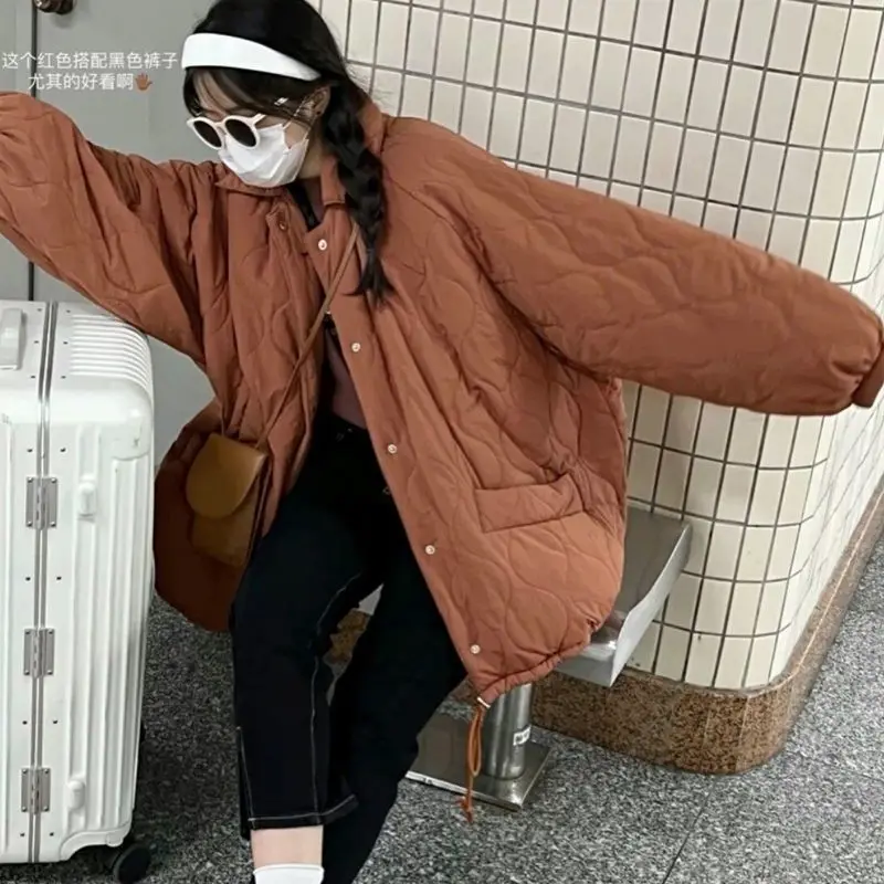 winter jackets women solid lapel collar Lingge cotton jacket retro Korean fashion loose BF mid-length oversize woman coats
winter jackets women solid lapel collar Lingge cotton jacket retro Korean fashion loose BF mid-length oversize woman coats