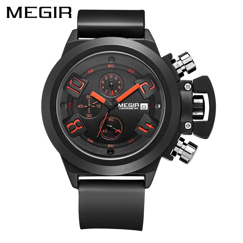 MEGIR Fashion Quartz Men Watch Vintage Black Silicone Strap Wristwatch Waterproof Sport Luminous Round Clock 2021 Hot Sale
MEGIR Fashion Quartz Men Watch Vintage Black Silicone Strap Wristwatch Waterproof Sport Luminous Round Clock 2021 Hot Sale