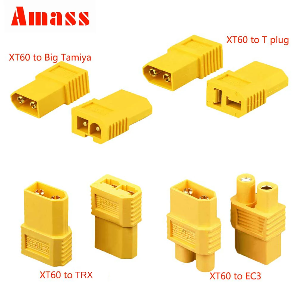 AMASS XT60 XT 60 XT-60 Male to T DEAN connector EC3 TRX Big Tamiya Plug Female Converter Adapter For RC Lipo Battery 
AMASS XT60 XT 60 XT-60 Male to T DEAN connector EC3 TRX Big Tamiya Plug Female Converter Adapter For RC Lipo Battery