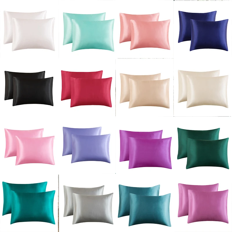 1 Pair Pillowcase Emulation Silk Pillow Cover Home Bedding Smoothy Satin Bedding pillow cover Solid Color Smooth Pillowcase 
1 Pair Pillowcase Emulation Silk Pillow Cover Home Bedding Smoothy Satin Bedding pillow cover Solid Color Smooth Pillowcase