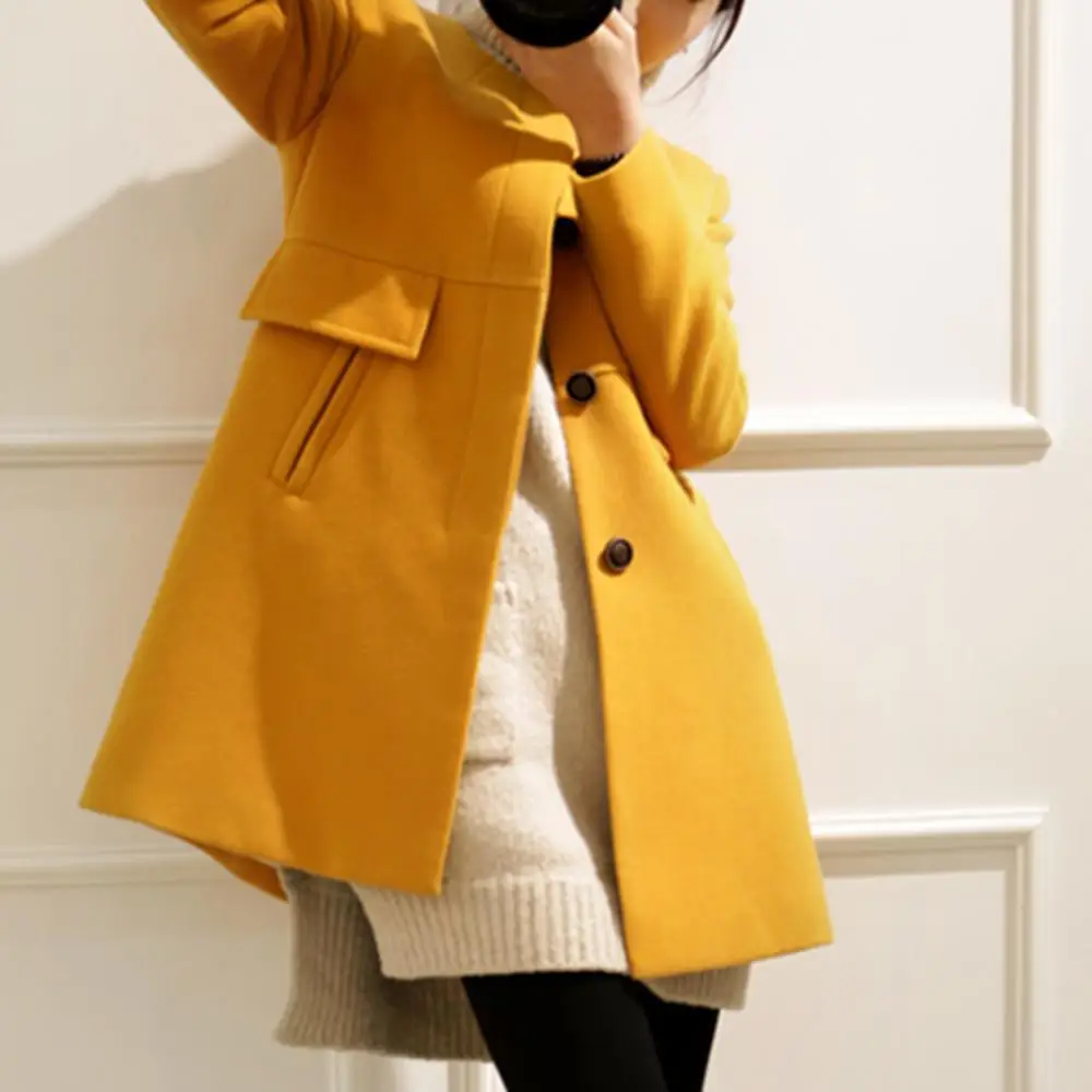 Women Winter Long Sleeve O Neck Button Pocket Plus Size Loose Woolen Trench Coat
Women Winter Long Sleeve O Neck Button Pocket Plus Size Loose Woolen Trench Coat