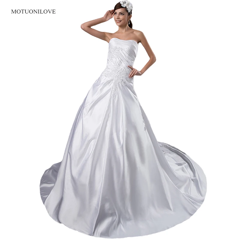 Elegant Strapless Wedding Dresses Lace Appliqued Beaded Ruched Lace Up Plus Size Wedding Gowns Bride Dresses 2019 New Arrival
Elegant Strapless Wedding Dresses Lace Appliqued Beaded Ruched Lace Up Plus Size Wedding Gowns Bride Dresses 2019 New Arrival
