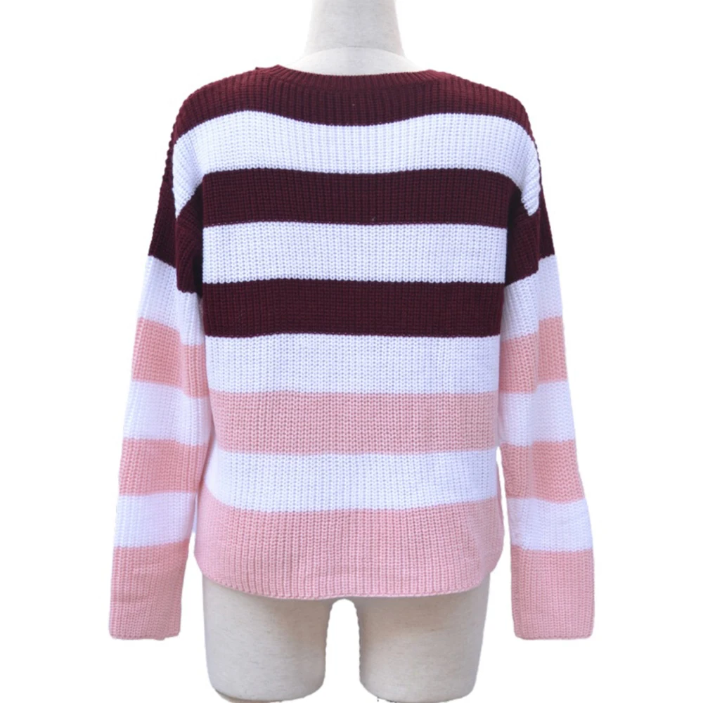 Winter Fashion Pink Striped Sweater Casual Long Sleeved Jumper Knitwear Tops Women Oversized Sweaters and Pullovers Pull Femme
Winter Fashion Pink Striped Sweater Casual Long Sleeved Jumper Knitwear Tops Women Oversized Sweaters and Pullovers Pull Femme