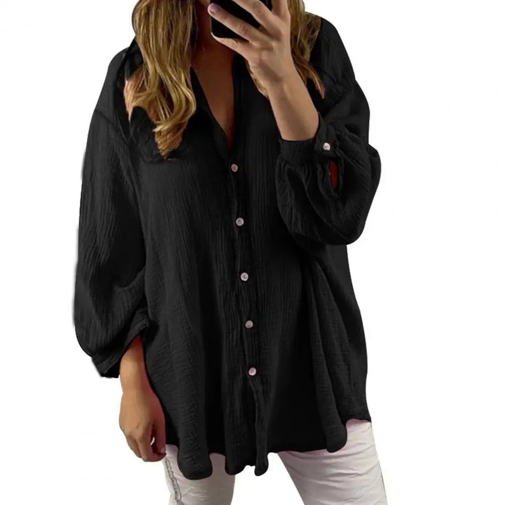 Solid Color Stand Collar elegant Women Shirt Button Cuff Button Closure Long Sleeve Loose Shirt Casual Ladies Clothing 2021
Solid Color Stand Collar elegant Women Shirt Button Cuff Button Closure Long Sleeve Loose Shirt Casual Ladies Clothing 2021