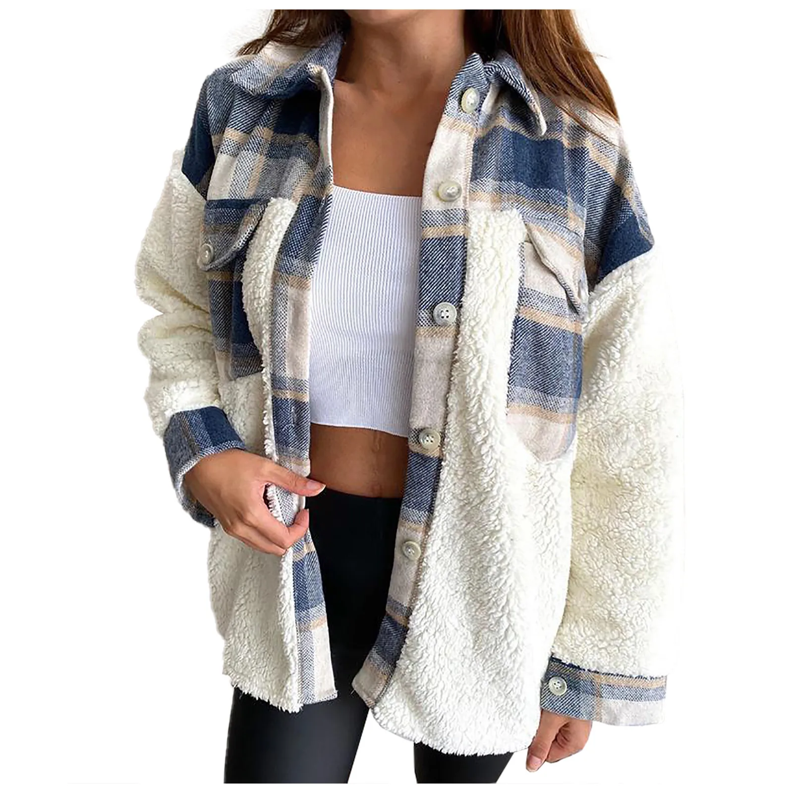 2021 Women's Down Jacket 2020 Winter Fashion Women Lapel Plaid Patchwork Warm Jackets Buttons Cardigan Plush Coat Korean Fashion
2021 Women's Down Jacket 2020 Winter Fashion Women Lapel Plaid Patchwork Warm Jackets Buttons Cardigan Plush Coat Korean Fashion