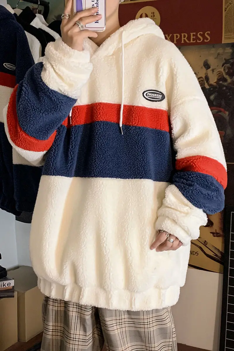 2020 autumn winter new hoodies velvet padded loose Korean style hooded top lamb size white sweatshirts men Free shipping
2020 autumn winter new hoodies velvet padded loose Korean style hooded top lamb size white sweatshirts men Free shipping