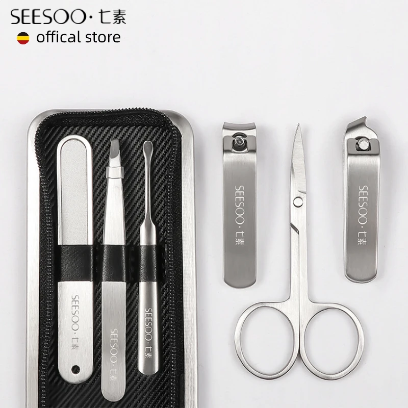 Seesoo Nail Clippers Set Stainless Steel Manicure Set Fingernail Cutter Nail File Nail Cutter Eyebrow Scissors Kit Beauty Tools
Seesoo Nail Clippers Set Stainless Steel Manicure Set Fingernail Cutter Nail File Nail Cutter Eyebrow Scissors Kit Beauty Tools