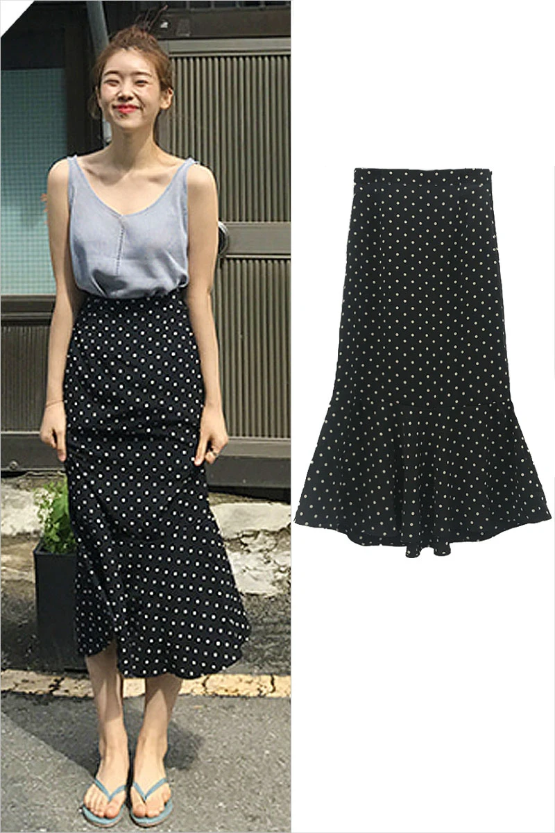 women skirts 2020 summer streetwear korean vintage elegant casual polka dot high waist black ruffled chiffon midi wrap skirt
women skirts 2020 summer streetwear korean vintage elegant casual polka dot high waist black ruffled chiffon midi wrap skirt