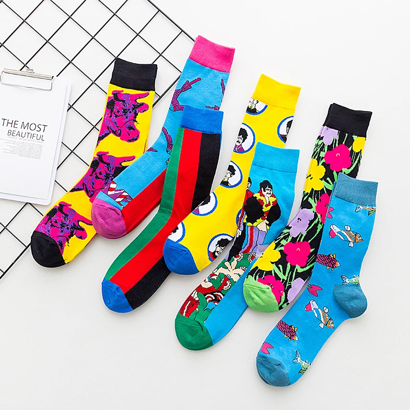 Men Cotton Socks Animals Bird Fish Ox Flower Strips Happy Funny Socks Colorful Soft Adult Casual Cool Crew Socks Autumn Winter
Men Cotton Socks Animals Bird Fish Ox Flower Strips Happy Funny Socks Colorful Soft Adult Casual Cool Crew Socks Autumn Winter