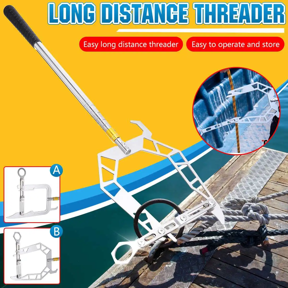 Multi-Purpose Dock Hook Easy Long-distance Threader Einfacher Fernbediener U Type Threader Boat Hook Threader Fishing Pole Reel
Multi-Purpose Dock Hook Easy Long-distance Threader Einfacher Fernbediener U Type Threader Boat Hook Threader Fishing Pole Reel