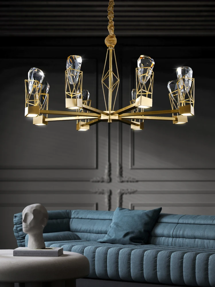 Postmodern all-copper living room chandelier light luxury living room dining room bedroom crystal chandelier
Postmodern all-copper living room chandelier light luxury living room dining room bedroom crystal chandelier