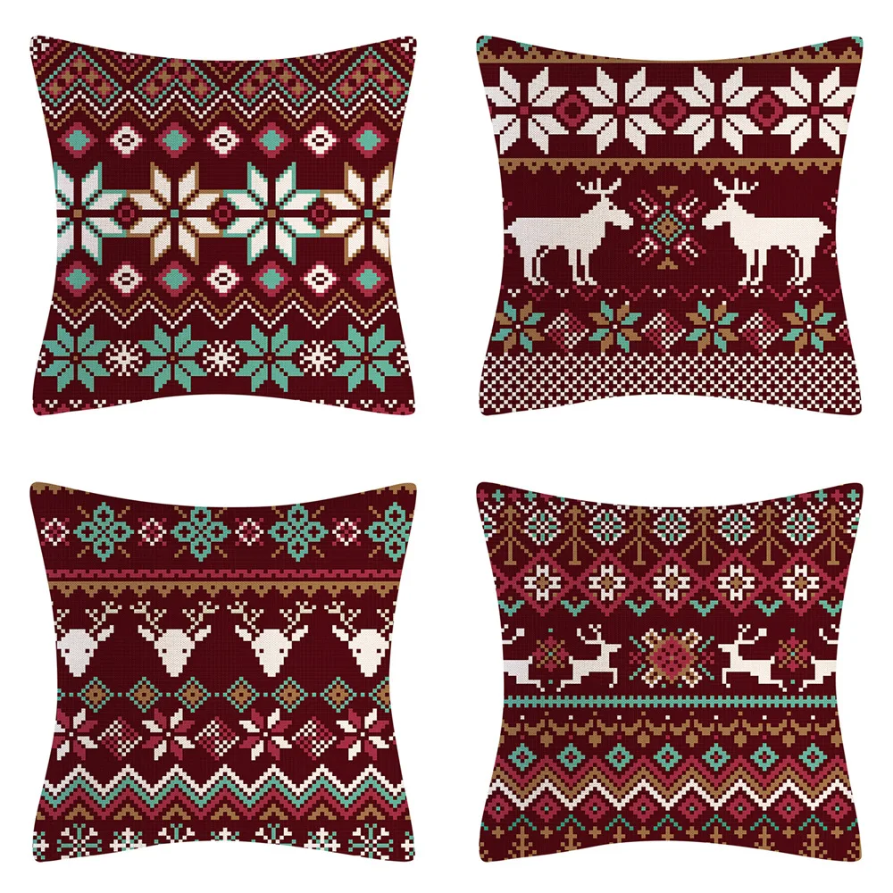 Christmas Throw Pillow Case Bohemian Geometric Imitation Knitted Elk Flower Cushion Cover Xmas Home Room Decor Linen Pillowcover
Christmas Throw Pillow Case Bohemian Geometric Imitation Knitted Elk Flower Cushion Cover Xmas Home Room Decor Linen Pillowcover