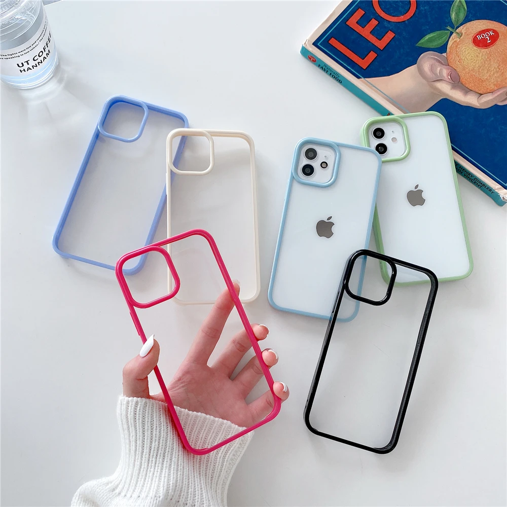 For iPhone 12 11 Pro Max 7 8 Plus XS Max Candy Color Soft Bumper Transparent Shockproof Phone Case For iPhone X XR SE 2020 Cover
For iPhone 12 11 Pro Max 7 8 Plus XS Max Candy Color Soft Bumper Transparent Shockproof Phone Case For iPhone X XR SE 2020 Cover