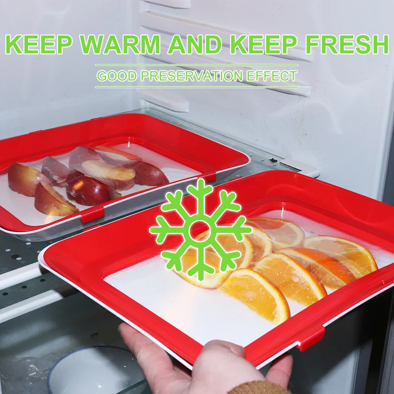 4 Pc Creative Food Preservation Tray Elastic Film Stackable Food Reusable Plastic Storage Tray Keeps Food Fresh Kitchen Tools
4 Pc Creative Food Preservation Tray Elastic Film Stackable Food Reusable Plastic Storage Tray Keeps Food Fresh Kitchen Tools