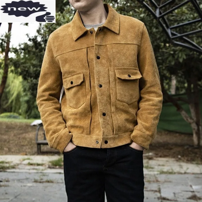High Quality Vintage Mens Genuine Male Single Breasted Cow Suede Leather Jacket Casual Motor Bikers Cargo Coat
High Quality Vintage Mens Genuine Male Single Breasted Cow Suede Leather Jacket Casual Motor Bikers Cargo Coat