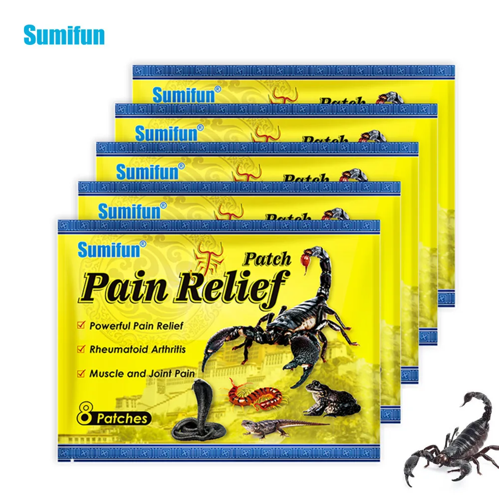 

Sumifun 8Pcs/bag Scorpion Venom Pain Relief Patch Herbal Balm Arthritis Rheumatism Sticker Joint Swelling Muscle Sprain Plaster