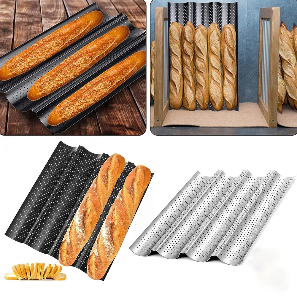 Stainless Steel 4 Loaves Wave Bakeware French Bread Baking Tray For Baguette Bake Mold Pan DIY Bread Mold Baking And Pastry Tool
Stainless Steel 4 Loaves Wave Bakeware French Bread Baking Tray For Baguette Bake Mold Pan DIY Bread Mold Baking And Pastry Tool