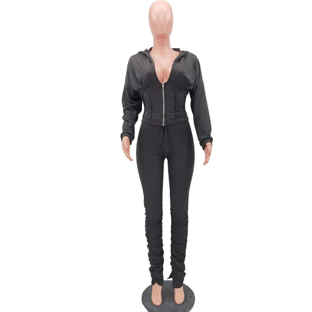 Workout Sportswear Casual Two Piece Matching Sets for Women 2021 Autumn Solid Long Sleeve Zipper Slim Top and Stacked Leggings
Workout Sportswear Casual Two Piece Matching Sets for Women 2021 Autumn Solid Long Sleeve Zipper Slim Top and Stacked Leggings