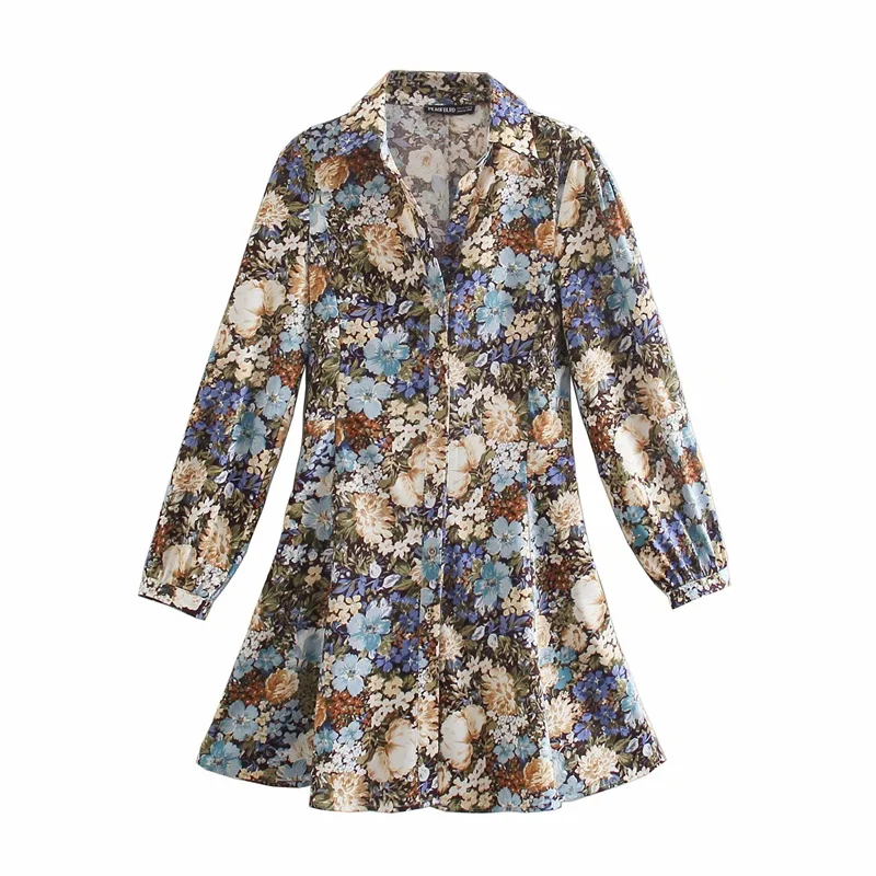 Vogue Casual Woman Flower Print Mini Shirt Dress Tide Spring Fashion Ladies A-Line Beach Dresses Female Elegant Short Dresses 
Vogue Casual Woman Flower Print Mini Shirt Dress Tide Spring Fashion Ladies A-Line Beach Dresses Female Elegant Short Dresses