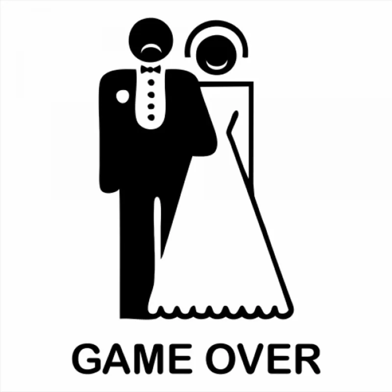 Game Over Bride Groom Design Wedding Funny Car Sticker PVC Bumper Windshield Accessories Auto Decal Laptop Decoration Waterproof
Game Over Bride Groom Design Wedding Funny Car Sticker PVC Bumper Windshield Accessories Auto Decal Laptop Decoration Waterproof