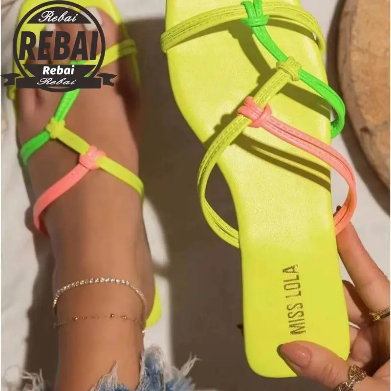 Women's New Colorful Woven Square Toe Peep Slippers Summer Casual Outdoor Shoes Comfortable Flat Beach Sandals Beach Slippers
Women's New Colorful Woven Square Toe Peep Slippers Summer Casual Outdoor Shoes Comfortable Flat Beach Sandals Beach Slippers