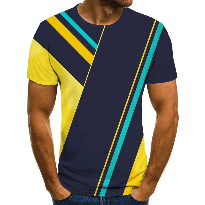 New Striped Men's T-Shirts Summer Casual Short-Sleeved Fashion 3D Round Neck Tops Simple Plaid Streetwear
New Striped Men's T-Shirts Summer Casual Short-Sleeved Fashion 3D Round Neck Tops Simple Plaid Streetwear