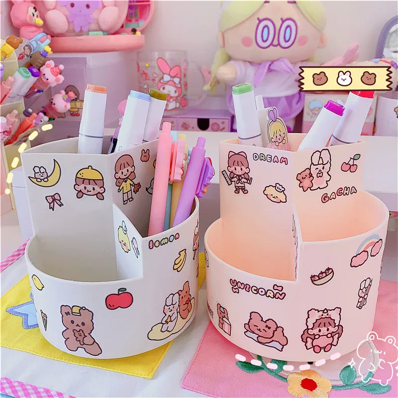 Cartoon Girl 3 Grid Rotate Desktop Organizer Pen Holder Makeup Storage Box School Office Accessories Stationery Organizer 141 
Cartoon Girl 3 Grid Rotate Desktop Organizer Pen Holder Makeup Storage Box School Office Accessories Stationery Organizer 141